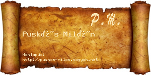 Puskás Milán névjegykártya