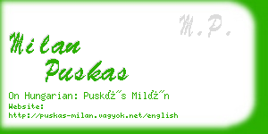 milan puskas business card
